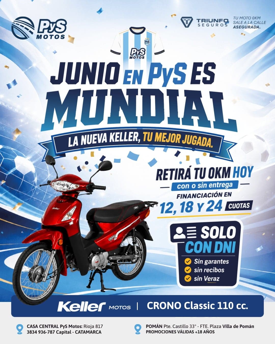 Promoción PyS Motos Keller Crono Classic 110cc roja