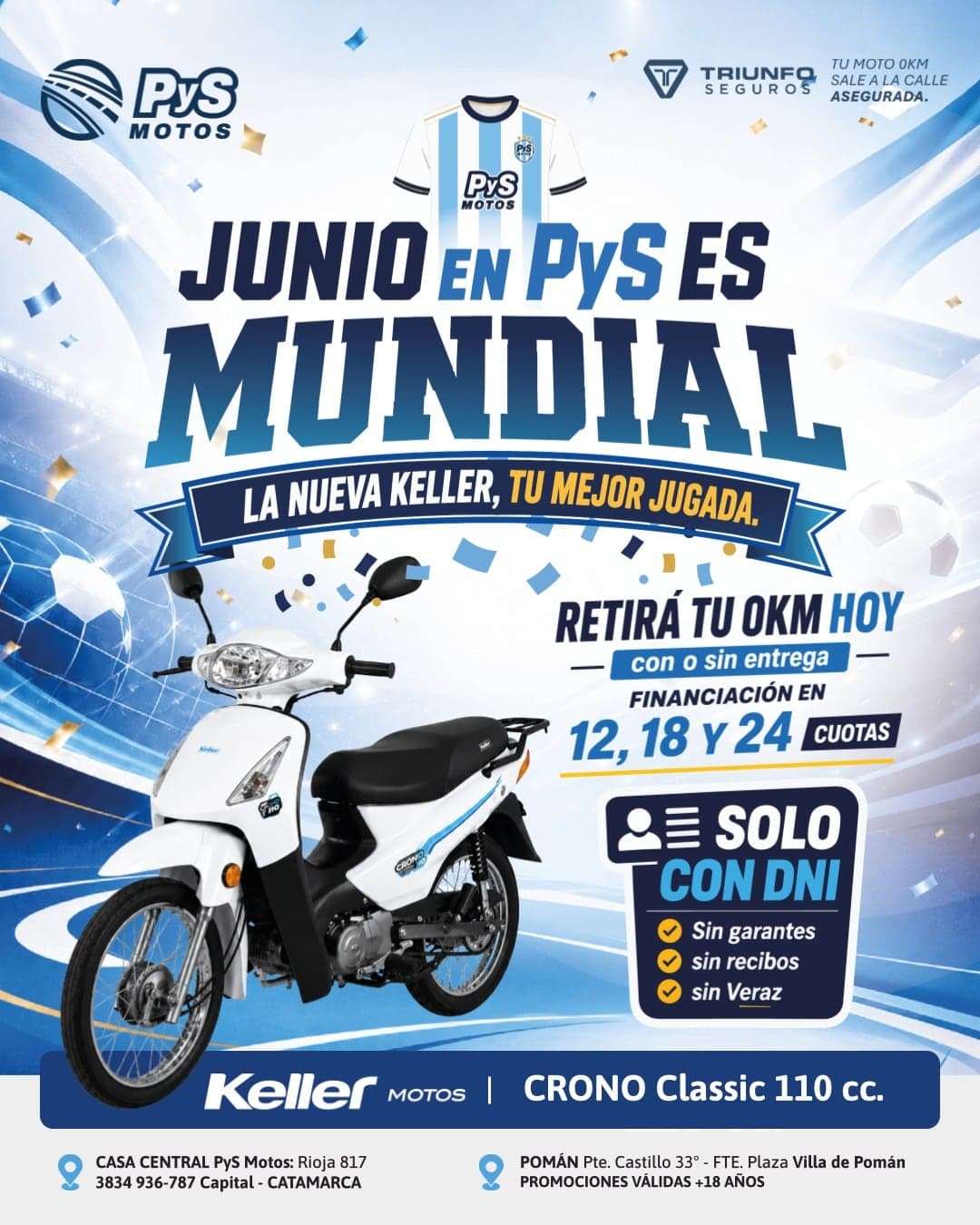 Promoción PyS Motos Keller Crono Classic 110cc blanca